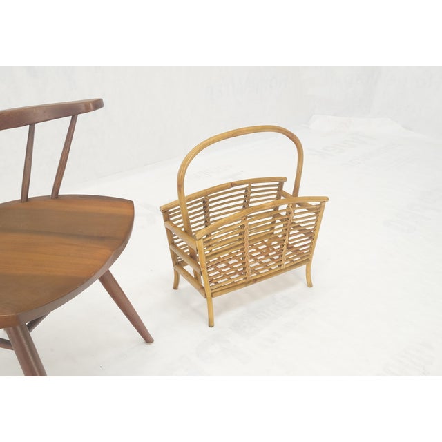 Rattan Bamboo Mid Century Modern c1960s Magazine Rack Super Clean