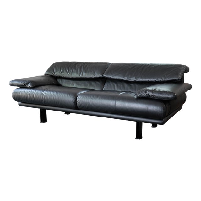 1980s Postmodern Leather Alanda Sofa by Paolo Piva for B&b Italia For Sale