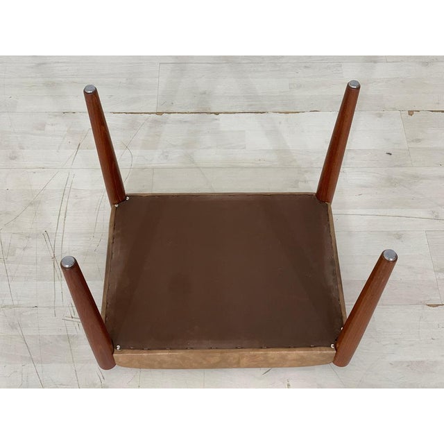 Danish Teak & Leather Stool For Sale - Image 6 of 7