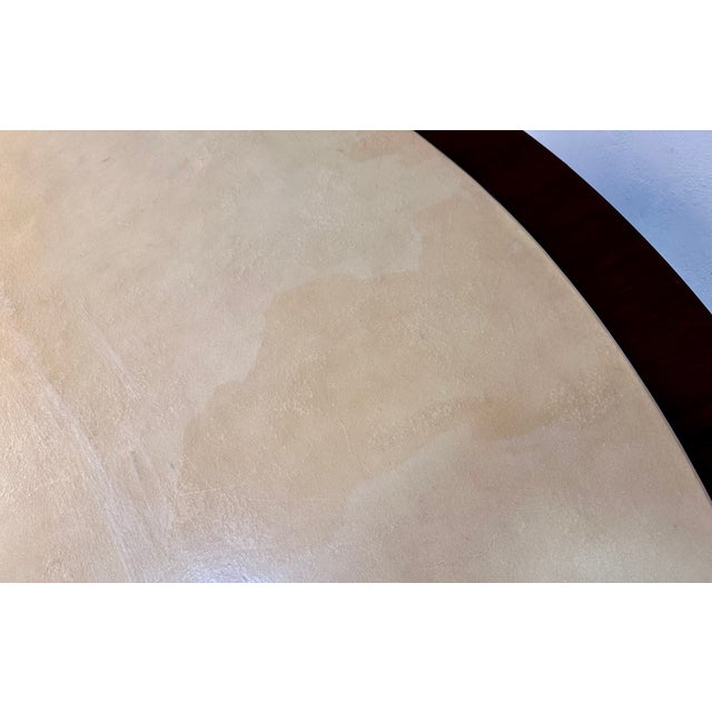 Italian Sculptural Single Column Desk in Leather and Brass, 1950s For Sale - Image 13 of 18