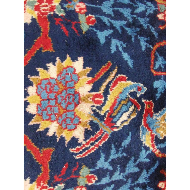 Red Antique Indo Agra/ Larestan Carpet, Birds of Love, 6'11" × 17'3" For Sale - Image 8 of 10