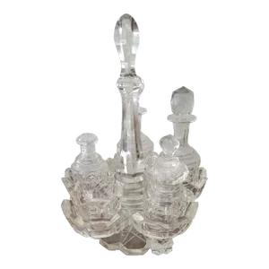 Early 20th Century Cut Glass Cruet Set- 10 Pieces