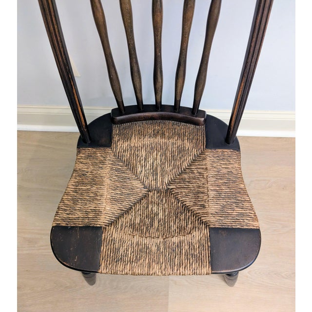 Antique Windsor Side Chair Bow Back in John Wanamaker Style For Sale - Image 10 of 11