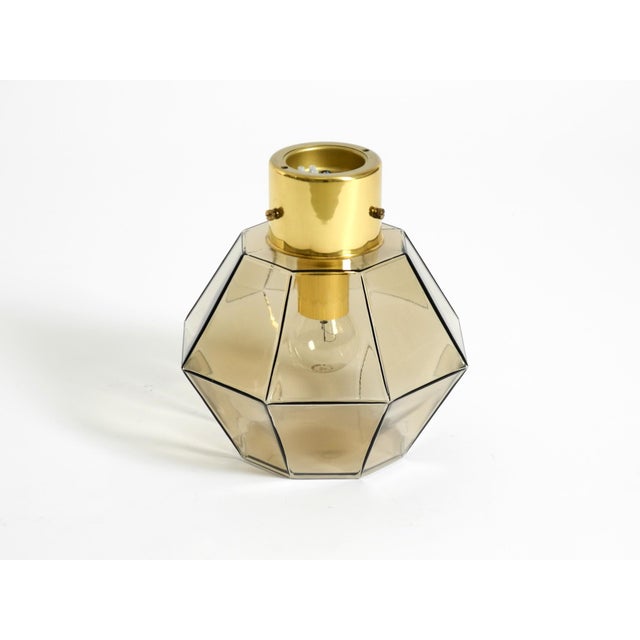 Vintage Smoked Glass Ceiling Lamp in Octagonal Shape from Limburg, 1970s For Sale - Image 6 of 18