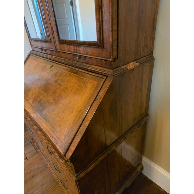 Queen Anne Double Domed Burr Walnut Bureau Bookcase Secretary For Sale In San Antonio - Image 6 of 17