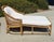 Vintage Rattan Stick Wicker Art Deco Chaise With New Perennials Upholstery For Sale - Image 13 of 13