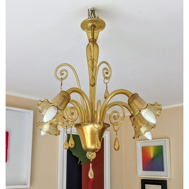 Venetian Murano Blown Glass Chandelier For Sale - Image 15 of 16