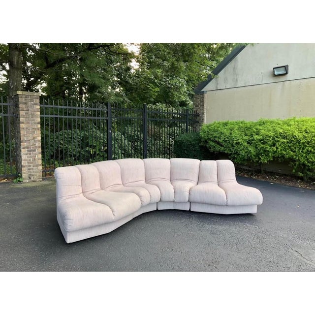 Super cool postmodern modular sectional sofa by Preview with 4 segmented pieces that can be arranged to your liking. In...