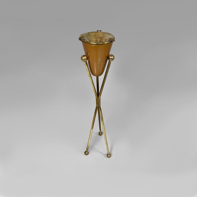 Mid-Century Modern Floor-Standing Ashtray in Brass, Italy, 1950s For Sale - Image 4 of 18