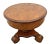 Wood Antique Oval Coffee Table, Tiger Oak, Drawer, Shelf, Petite Size, Empire Style For Sale - Image 7 of 11