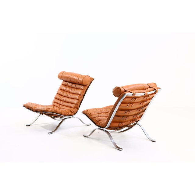 Cognac Leather Highback Ari Armchairs by Arne Norell, Denmark, 1960s, Set of 2, in Very Good conditions. Designed 1960 to...