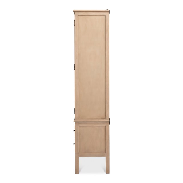 Not Yet Made - Made To Order Regency Style Glazed Vitrine in Limed Pine with Oval Fretwork For Sale - Image 5 of 11