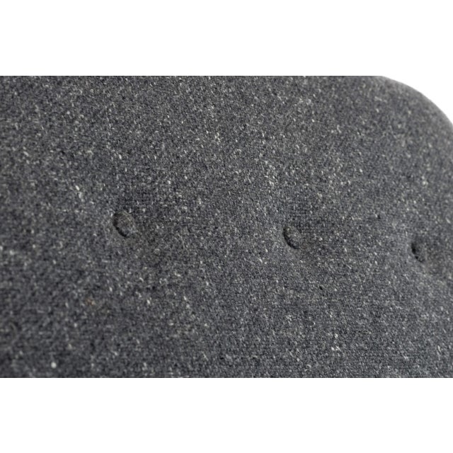 Dark Gray Unique Industrial Brass and Walnut Lounge Chair with Gray Tweed Upholstery, USA, circa 1970's For Sale - Image 8 of 11