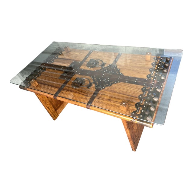 Late 20th Century Bespoke Executive Desk From Old Chinese Temple Gates For Sale - Image 5 of 13