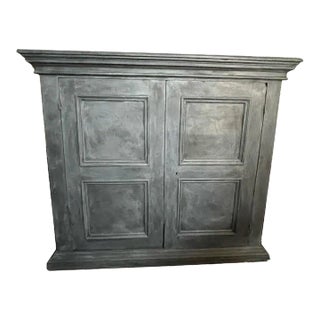 Mid 19th Century Blue Black Italian Pantry Cabinet For Sale