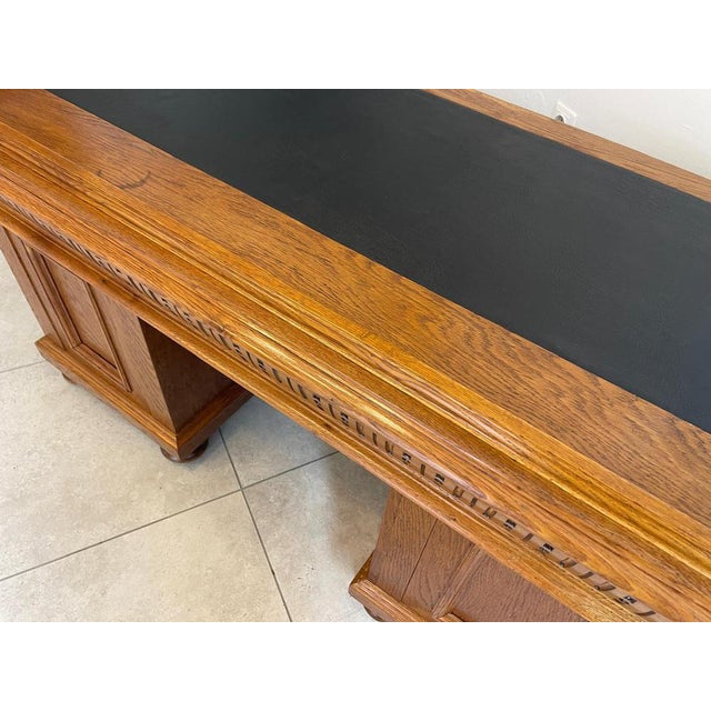 Wilhelminian Style Oak Column Desk Secretary For Sale - Image 16 of 18