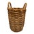 Vintage Tall Rustic Wood Woven Decor & Storage Basket For Sale