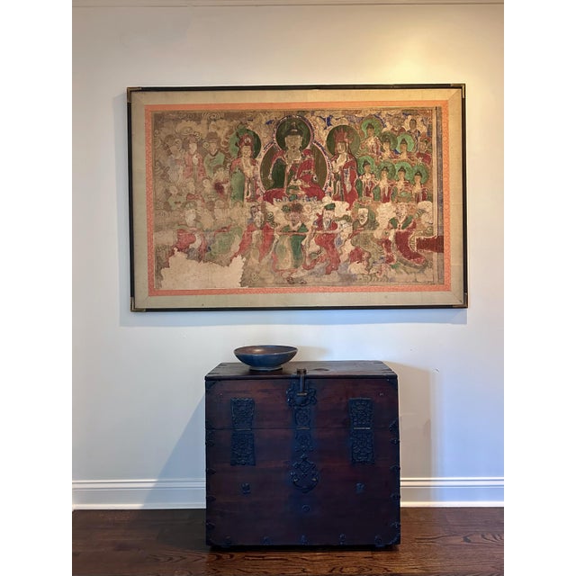 Late 19th Century Korean Buddhist Temple Scroll Painting Sinjung T'aenghwa Joseon Dynasty For Sale - Image 5 of 12