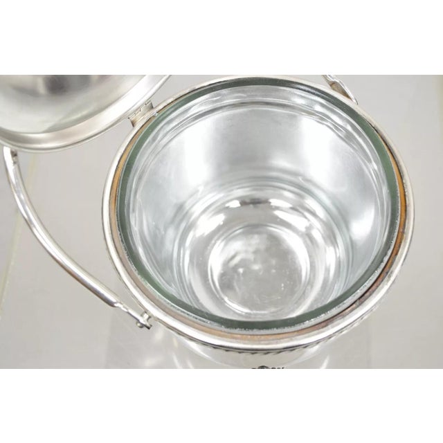 Vintage Victorian Style Reticulated Handle Silver Plated Ice Bucket by Bristol For Sale - Image 9 of 11