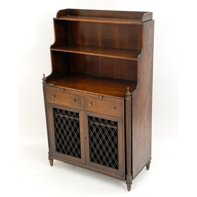 Antique English Mahogany Server Chiffonier Display Cabinet For Sale In New York - Image 6 of 13