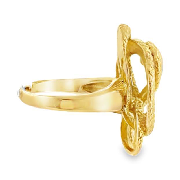 Vintage 18k Gold Coiling Serpent Snake Ring With Diamond, Size 7 For Sale - Image 4 of 9