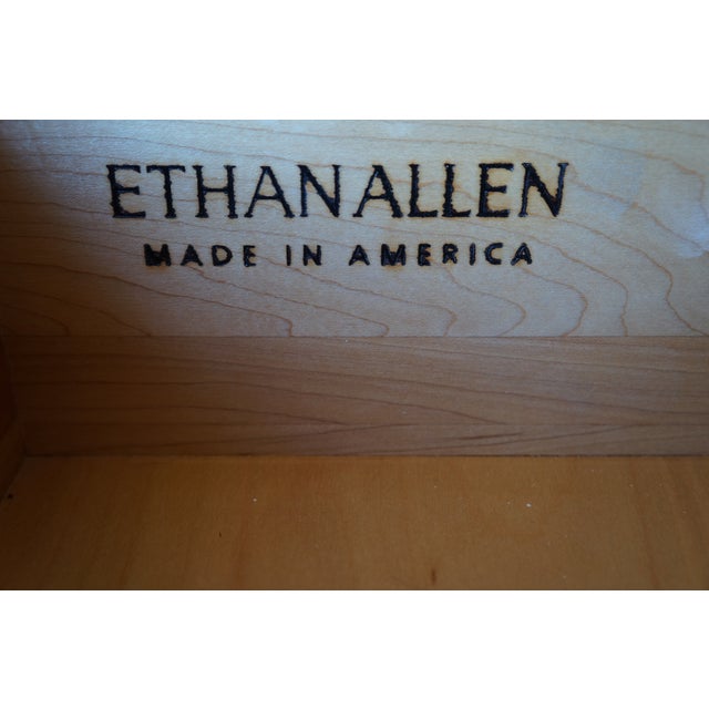 1990s Ethan Allen Hand Painted Country French Writing Desk For Sale - Image 5 of 11