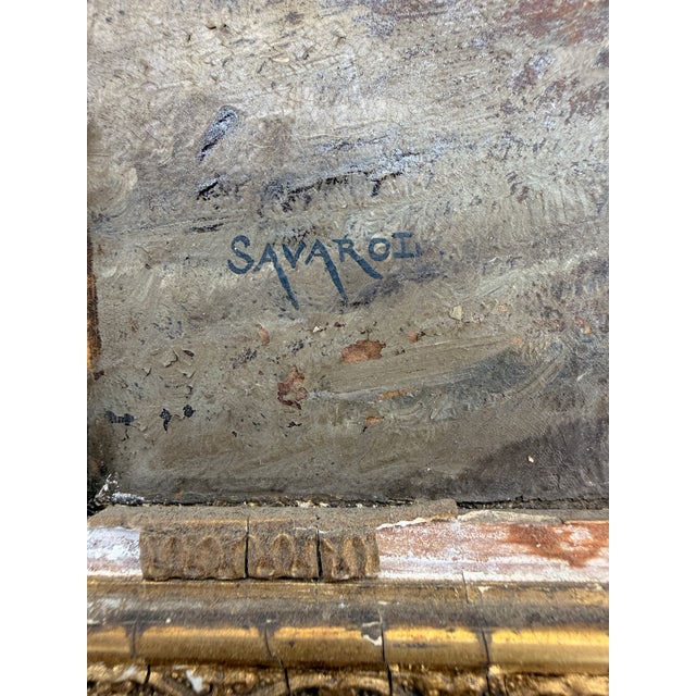 Antique French Military Oil Paintings — Signed Saravoi, 1896, Original Gilt Frames - a Pair For Sale - Image 16 of 17