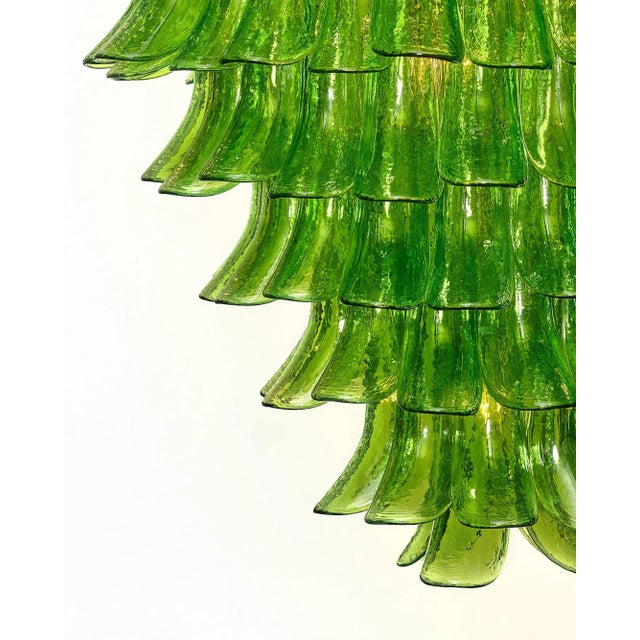 Green Murano Glass “Selle” Chandelier For Sale - Image 9 of 10