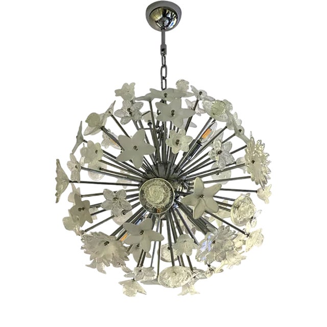 Bouquet Flowers Murano Glass Sputnik Chandelier by Simoeng For Sale