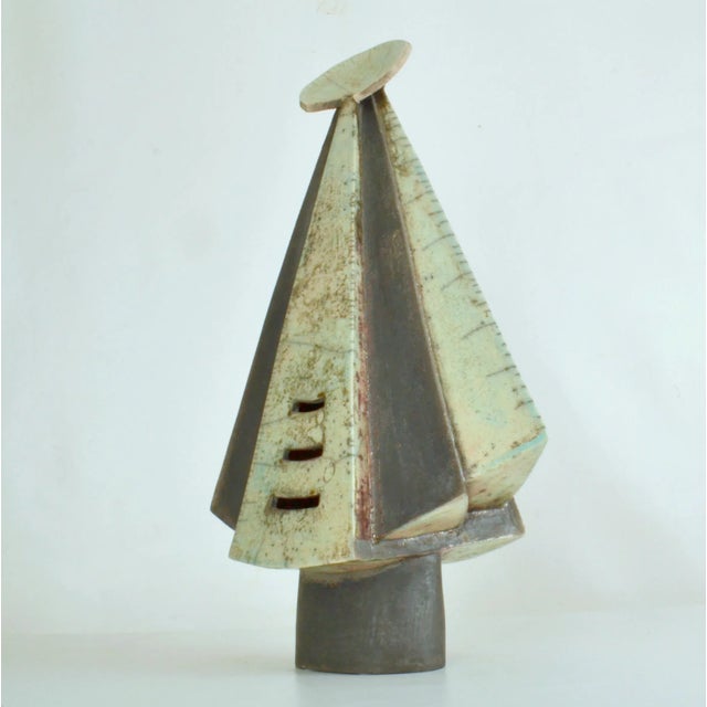 1980s Sculpture of Cloaked Figure in Ceramic For Sale - Image 5 of 11