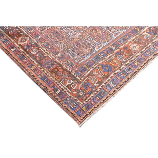 Antique Khamseh Rug 4'10'' x 5'11'' For Sale In New York - Image 6 of 12