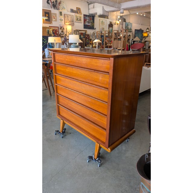 1950s Cherry Mid Century Dresser For Sale - Image 12 of 17