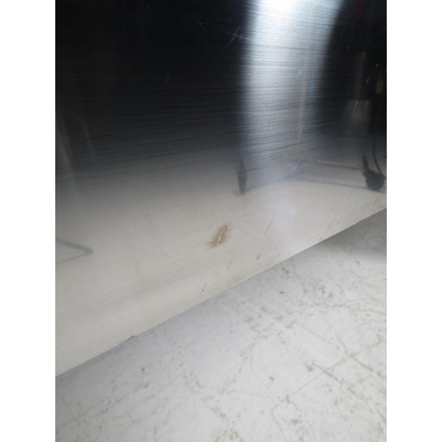 Karl Springer Mid-Century Faux Goatskin Console Table with Storage For Sale - Image 4 of 12