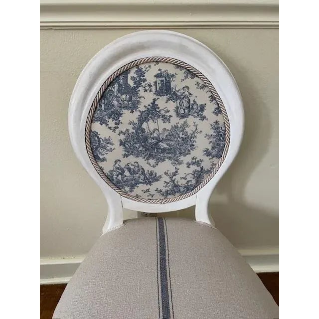 This vintage Victorian chair has been stripped down to the frame. It has been painted with Ivory paint and sealed with...