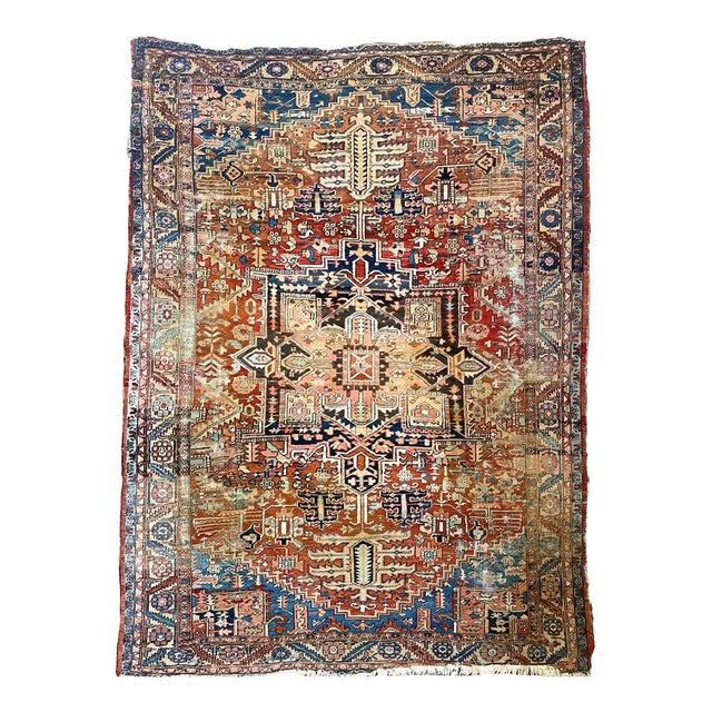 Antique Heriz Fantastic Personality & Colors, C. 1910-20's Rug 9 x 12 For Sale