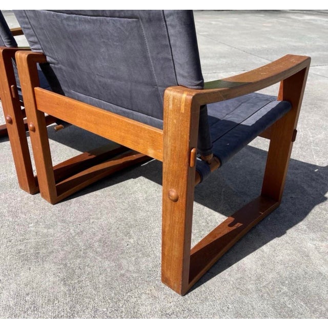 Borge Jensen for Bernstorffsminde Møbelfabrik Teak Safari Chairs - a Pair
