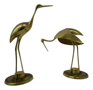 Large Mid-Century Brass Birds, 1970s, Set of 2