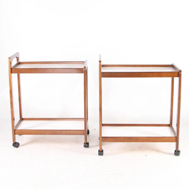 Wooden and Laminate Trolleys, 1970s, Set of 2 For Sale - Image 9 of 9