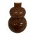 Antique Chocolate Brown Double Gourd Ceramic Glossy Glazed Mini Vase For Sale