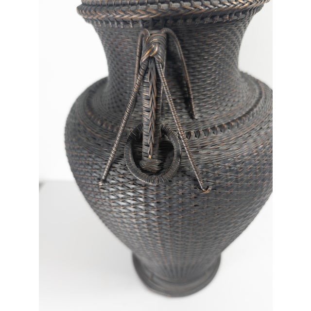 Early 20th Century Japanese Ikebana Woven Flower Arranging Vase, Signed For Sale - Image 9 of 16