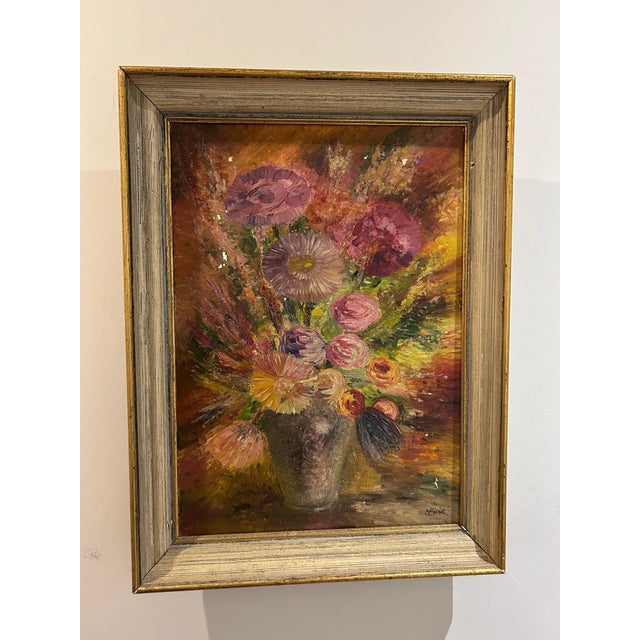 R Poirot, Bouquet, 1950s, Oil on Canvas For Sale - Image 12 of 16