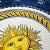 Ceramic Italian Hand Painted Blue and Green Ceramic Round Sun Center Wall Plate For Sale - Image 7 of 11