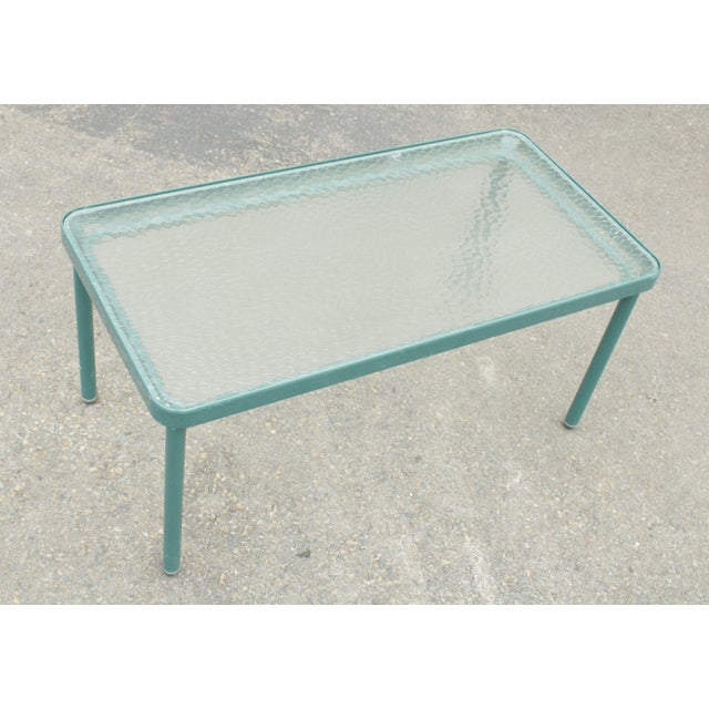 Brown Jordan Vintage Green Painted Glass Patio Top Coffee Table Chairish