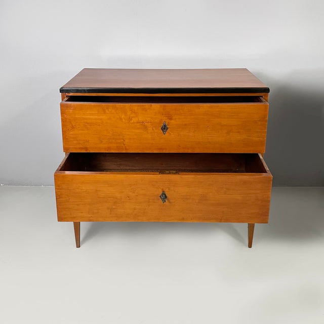 German Biedermeier Style Chests of Drawers in Wood with Black Edges, 1930s, Set of 2 For Sale - Image 3 of 13
