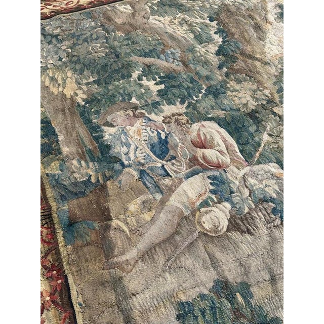 Blue 18th Century Aubusson Rest in the Forest Tapestry For Sale - Image 8 of 18
