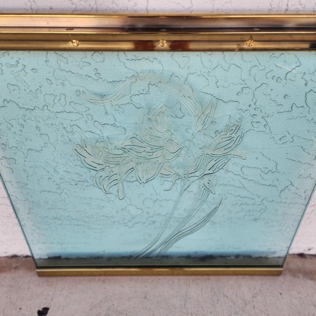 Dm 1970s Vintage Leon Rosen for Pace Glass and Brass Desk For Sale - Image 10 of 12