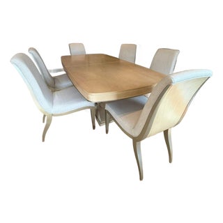 Caracole Fan Expanding Dining Table With Set of 8 Side Chairs For Sale