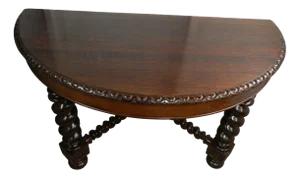 Oak Demi Lune Barley Twist Table