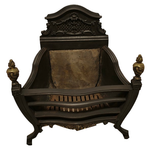 Large Regency Iron Fire Grate, 1890s For Sale