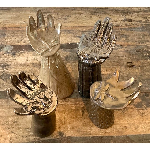 Vintage Slab Built Hand Sculptures - Set of 4 For Sale - Image 4 of 12
